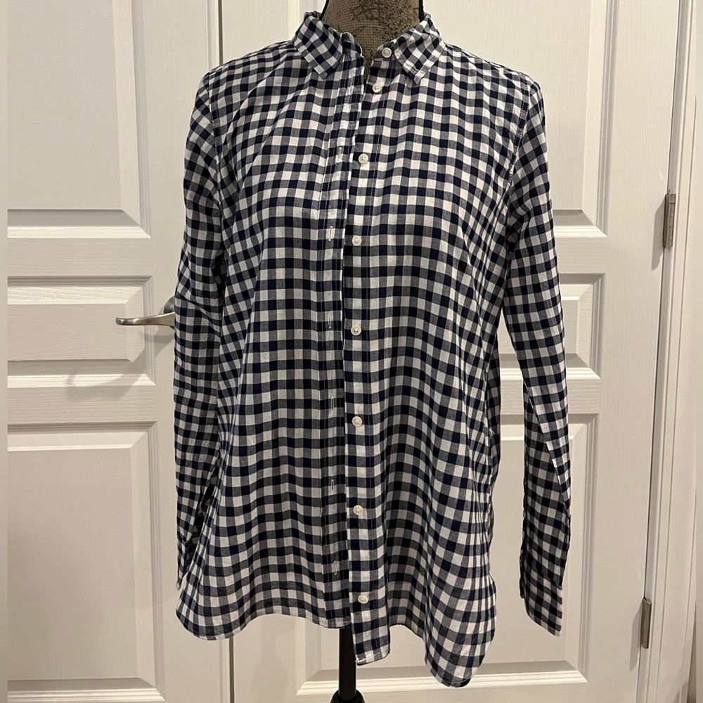 J. Crew Navy Plaid Button Down